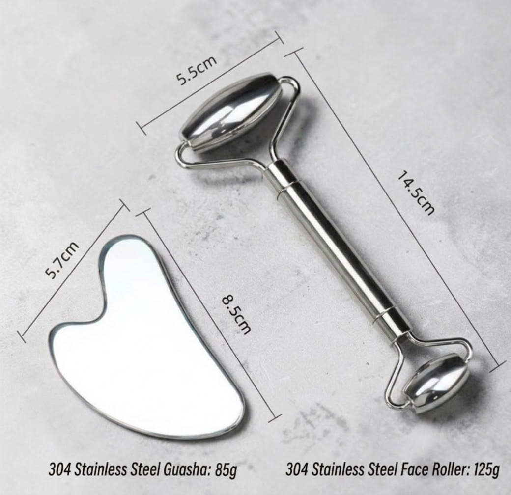 304 Stainless Steel Gua Sha & Facial Roller Set | ANUM.Z